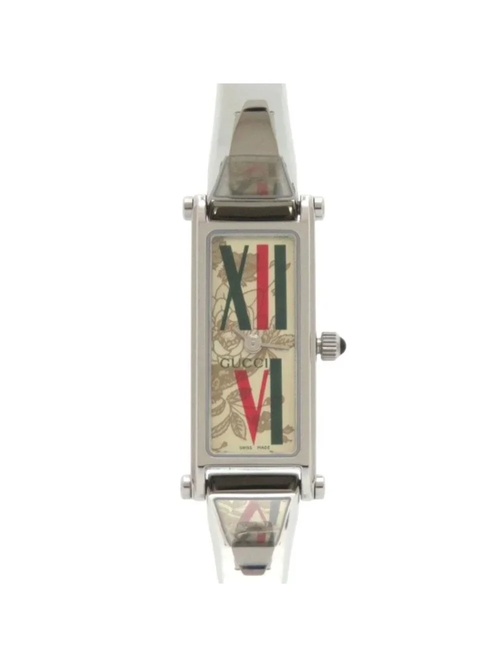 Gucci Floral Pattern SS Gold Silver Quartz Watch